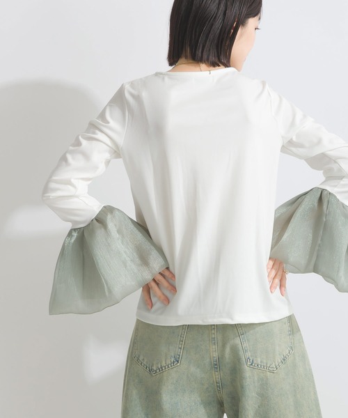 PICCIN(ピッチン)の「【WEB限定】ロングスリーブ 異素材カフス 長袖カットソー(Tシャツ/カットソー・レディース・ブラック/オフホワイト・M)」の20枚目の写真