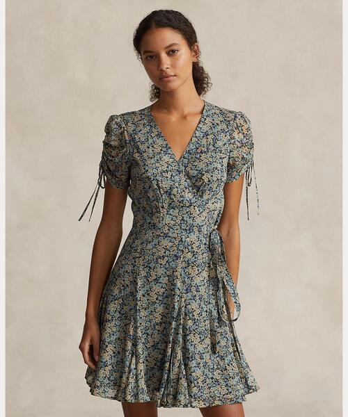 POLO RALPH LAUREN（ポロ ラルフ ローレン）の「フローラル ラップ ミニ ドレス（ドレス・レディース・グリーン・00/6/0/8/4/2）」の10枚目の写真