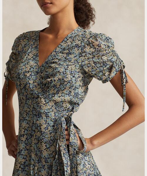 POLO RALPH LAUREN（ポロ ラルフ ローレン）の「フローラル ラップ ミニ ドレス（ドレス・レディース・グリーン・00/6/0/8/4/2）」の9枚目の写真