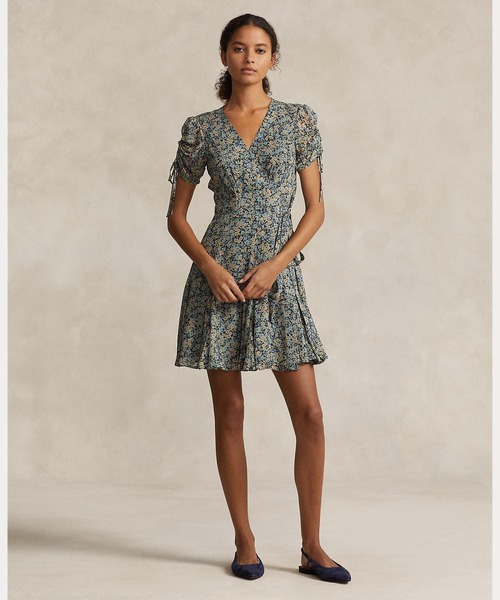 POLO RALPH LAUREN（ポロ ラルフ ローレン）の「フローラル ラップ ミニ ドレス（ドレス・レディース・グリーン・00/6/0/8/4/2）」の5枚目の写真