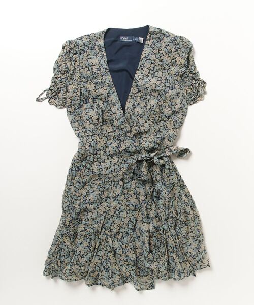 POLO RALPH LAUREN（ポロ ラルフ ローレン）の「フローラル ラップ ミニ ドレス（ドレス・レディース・グリーン・00/6/0/8/4/2）」の6枚目の写真