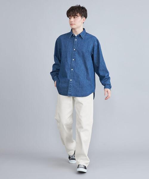 coen（コーエン）の「デニムワイドイージーパンツ（セットアップ対応）（デニムパンツ・メンズ・オフホワイト/ネイビー/コバルトブルー・S/M/L/XL）」の11枚目の写真