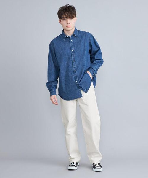 coen（コーエン）の「デニムワイドイージーパンツ（セットアップ対応）（デニムパンツ・メンズ・オフホワイト/ネイビー/コバルトブルー・S/M/L/XL）」の13枚目の写真