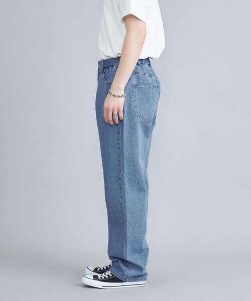 coen（コーエン）の「デニムワイドイージーパンツ（セットアップ対応）（デニムパンツ・メンズ・オフホワイト/ネイビー/コバルトブルー・S/M/L/XL）」の17枚目の写真