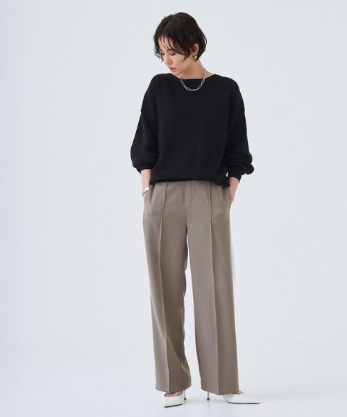 RASW（ラス）の「[RASW]綿100%クルーネックニット（ニット/セーター・レディース・ネイビー/ライトグレー/ピンク/ブラック/オフホワイト/ライトブルー・M/L）」の20枚目の写真