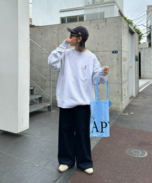 CIAOPANIC TYPY（チャオパニックティピー）の「《おじさんシリーズ》ワンポイント刺繍裏毛スウェット（スウェット・メンズ・チャコールグレー/ライトグレー/グリーン・SMALL/MEDIUM/LARGE）」の7枚目の写真