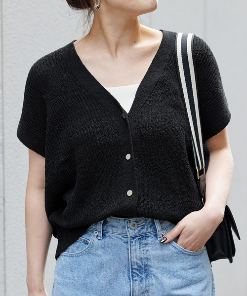 B.C STOCK（ベーセーストック）の「《追加》リネンコットンベスト（ベスト・レディース・ブラック/ベージュ/ホワイト・FREE）」の2枚目の写真