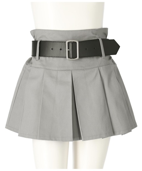 POPPY あさぎーにょ　グレー プリーツスカート ベルトループ POPPY あさぎーにょ グレー プリーツスカート ベルトループ