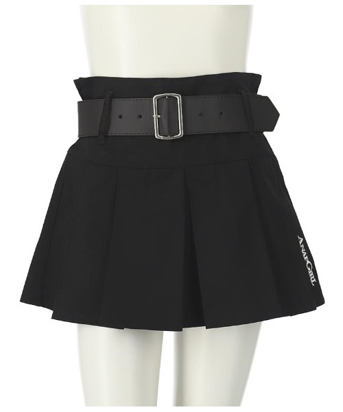 ANAP GiRL(アナップガール)の「ベルト付ローライズ風プリーツスカート(スカート・キッズ・ベージュ/ブラック/ブルー/カーキ/ブラック系その他/ライトグレー・XS/M/S)」の11枚目の写真