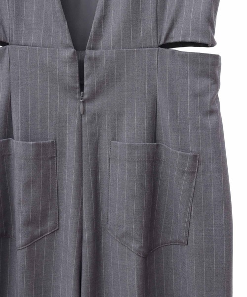 31 Sons de mode(トランテアン ソン ドゥ モード)の「カットアウトサロペット(サロペット/オーバーオール・レディース・ブラック/グレー・38/36)」の9枚目の写真