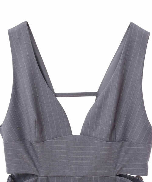 31 Sons de mode(トランテアン ソン ドゥ モード)の「カットアウトサロペット(サロペット/オーバーオール・レディース・ブラック/グレー・38/36)」の10枚目の写真