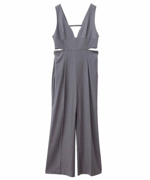 31 Sons de mode(トランテアン ソン ドゥ モード)の「カットアウトサロペット(サロペット/オーバーオール・レディース・ブラック/グレー・38/36)」の6枚目の写真