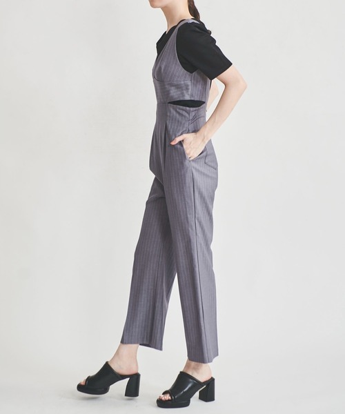 31 Sons de mode(トランテアン ソン ドゥ モード)の「カットアウトサロペット(サロペット/オーバーオール・レディース・ブラック/グレー・38/36)」の17枚目の写真