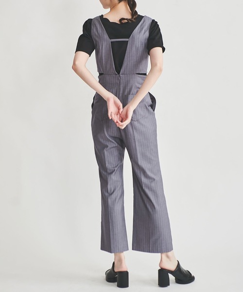 31 Sons de mode(トランテアン ソン ドゥ モード)の「カットアウトサロペット(サロペット/オーバーオール・レディース・ブラック/グレー・38/36)」の19枚目の写真