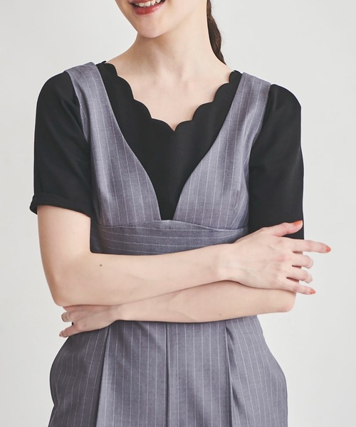 31 Sons de mode(トランテアン ソン ドゥ モード)の「カットアウトサロペット(サロペット/オーバーオール・レディース・ブラック/グレー・38/36)」の21枚目の写真