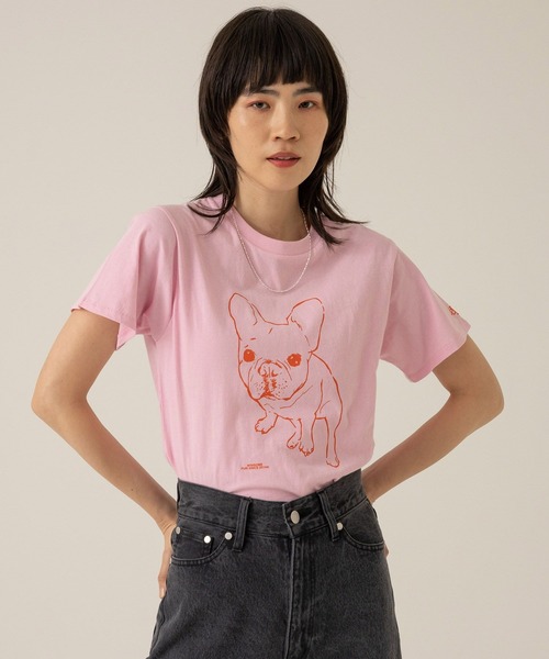 eL（エル）の「【eL】Pur Tee SS/100636（Tシャツ/カットソー・レディース・ホワイト/ネイビー/ピンク・FREE）」の3枚目の写真