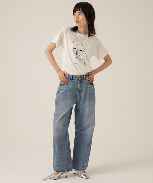 eL（エル）の「【eL】Pur Tee SS/100636（Tシャツ/カットソー・レディース・ホワイト/ネイビー/ピンク・FREE）」の4枚目の写真