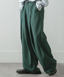 オーバーラップワイドスラックスパンツ