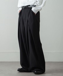 オーバーラップワイドスラックスパンツ