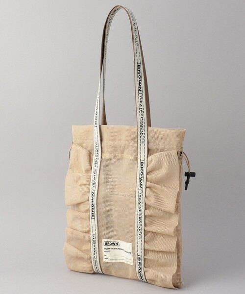 FREAK'S STORE（フリークスストア）の「BROWN THEATRE PRODUCTS × FREAK'S STORE/ブラウン 別注 メッシュフリル シューズバッグ（トートバッグ・レディース・ブルー/ナチュラル/ブラック・ONE SIZE）」の14枚目の写真