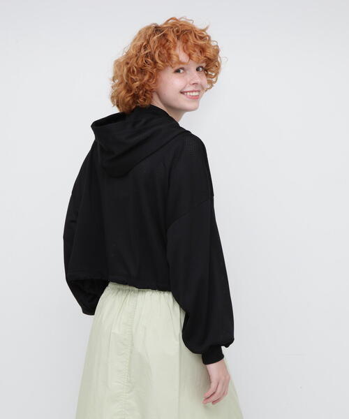 AVIREX（アヴィレックス）の「OVER SIZE MESH ZIP PARKA/オーバーサイズ メッシュジップパーカー（パーカー・レディース・ブルー/ブラック・FREE）」の9枚目の写真