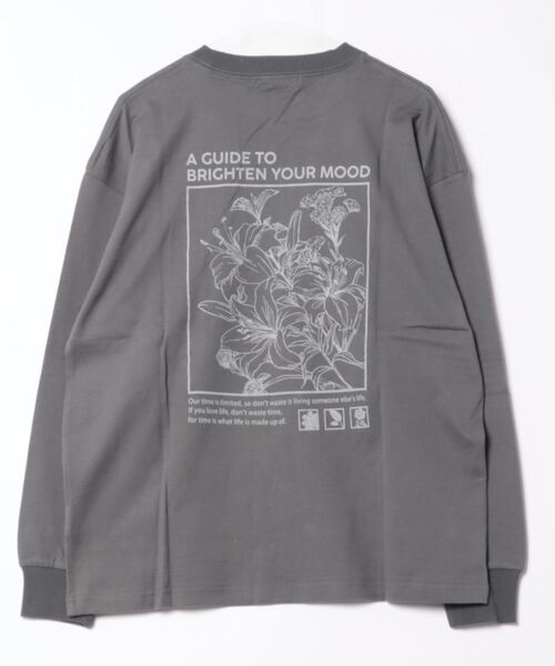 JUNRED（ジュンレッド）の「j.n.r.d / ピーチ加工バックプリントロングスリーブ（Tシャツ/カットソー・メンズ・ホワイト/チャコールグレー/ブルー・L/LL/M）」の4枚目の写真