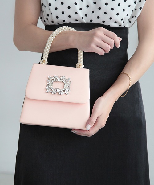 Julia Boutique（ジュリアブティック）の「2wayビジュー付きバッグ/24103（ハンドバッグ・レディース・ブラック/シルバー/ホワイト/ピンク・ONE）」の16枚目の写真