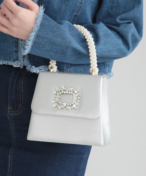 Julia Boutique（ジュリアブティック）の「2wayビジュー付きバッグ/24103（ハンドバッグ・レディース・ブラック/シルバー/ホワイト/ピンク・ONE）」の21枚目の写真