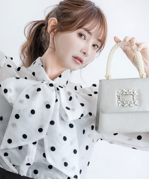 Julia Boutique（ジュリアブティック）の「2wayビジュー付きバッグ/24103（ハンドバッグ・レディース・ブラック/シルバー/ホワイト/ピンク・ONE）」の22枚目の写真