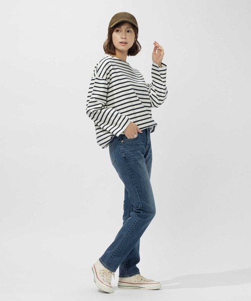 BACK NUMBER（バックナンバー）の「BACK NUMBER(バックナンバー)テーパードストレートデニム（デニムパンツ・レディース・ダークインディゴブルー/ライトインディゴブルー・S/M/XS/L）」の3枚目の写真