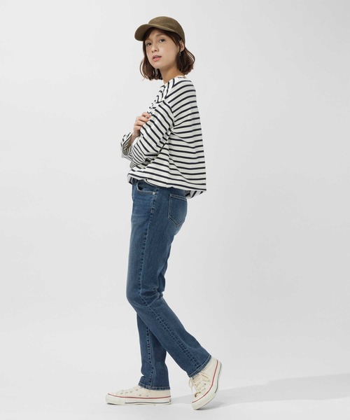 BACK NUMBER（バックナンバー）の「BACK NUMBER(バックナンバー)テーパードストレートデニム（デニムパンツ・レディース・ダークインディゴブルー/ライトインディゴブルー・S/M/XS/L）」の4枚目の写真