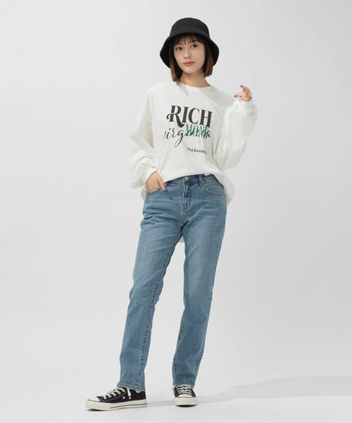BACK NUMBER（バックナンバー）の「BACK NUMBER(バックナンバー)テーパードストレートデニム（デニムパンツ・レディース・ダークインディゴブルー/ライトインディゴブルー・S/M/XS/L）」の5枚目の写真