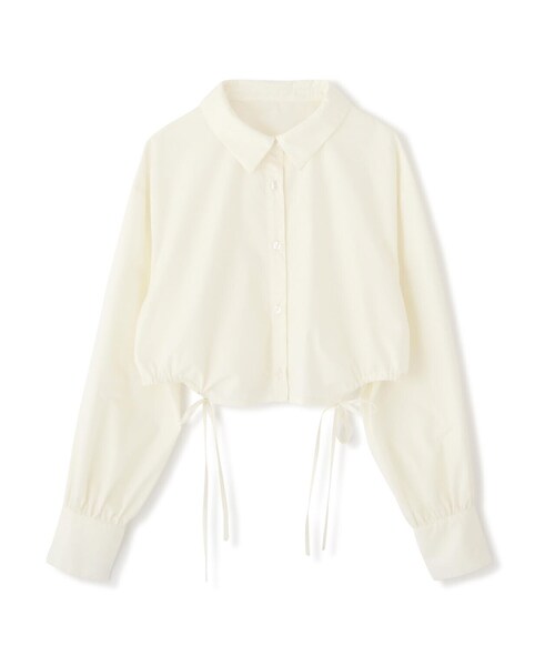 FREE'S MART（フリーズマート）の「◆裾ドロストカッティングショート丈シャツ（シャツ/ブラウス・レディース・ブラック/ブルー/ホワイト・FREE）」の4枚目の写真