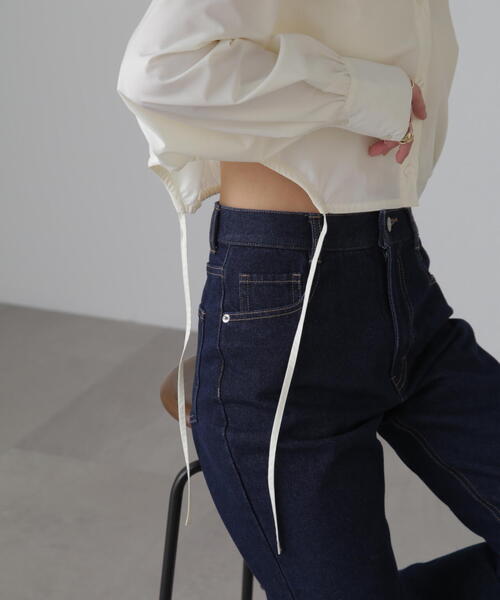 FREE'S MART（フリーズマート）の「◆裾ドロストカッティングショート丈シャツ（シャツ/ブラウス・レディース・ブラック/ブルー/ホワイト・FREE）」の13枚目の写真