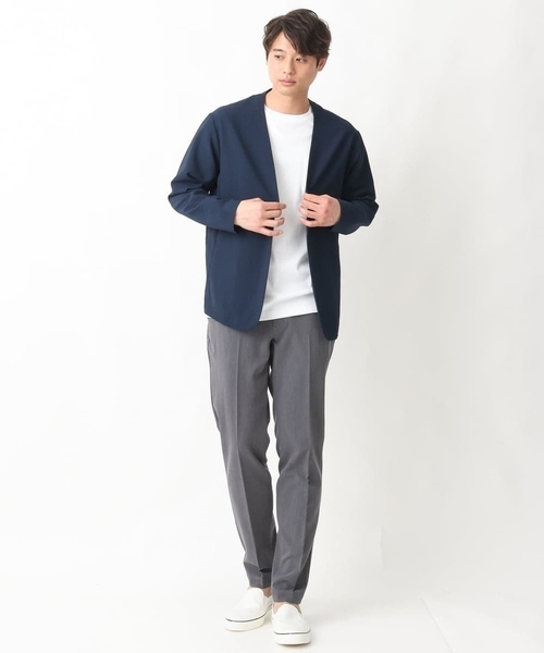 a.v.v（アーヴェヴェ）の「【シワになりにくい】リライトノーカラージャケット（セットアップ可）（ノーカラージャケット・メンズ・ネイビー/ダークグレー・46/48/50）」の13枚目の写真