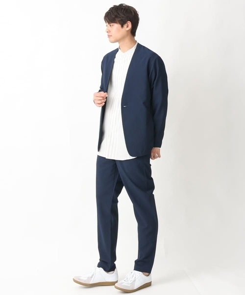 a.v.v（アーヴェヴェ）の「【シワになりにくい】リライトノーカラージャケット（セットアップ可）（ノーカラージャケット・メンズ・ネイビー/ダークグレー・46/48/50）」の16枚目の写真