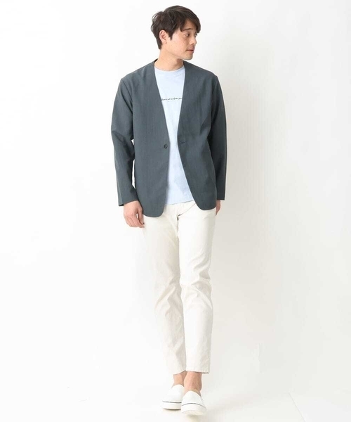 a.v.v（アーヴェヴェ）の「【シワになりにくい】リライトノーカラージャケット（セットアップ可）（ノーカラージャケット・メンズ・ネイビー/ダークグレー・46/48/50）」の18枚目の写真