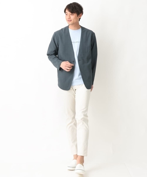 a.v.v（アーヴェヴェ）の「【シワになりにくい】リライトノーカラージャケット（セットアップ可）（ノーカラージャケット・メンズ・ネイビー/ダークグレー・46/48/50）」の19枚目の写真