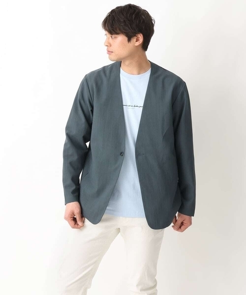 a.v.v（アーヴェヴェ）の「【シワになりにくい】リライトノーカラージャケット（セットアップ可）（ノーカラージャケット・メンズ・ネイビー/ダークグレー・46/48/50）」の21枚目の写真