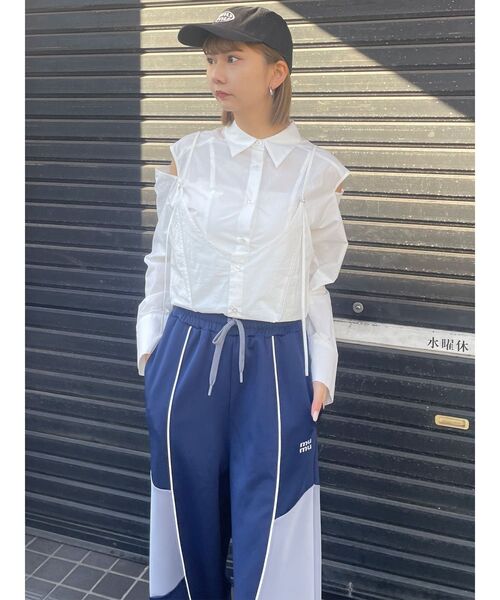 MURUA（ムルーア）の「マルチカラージャージワイドパンツ【トラックパンツ】（その他パンツ・レディース・グレー/ネイビー・FREE）」の11枚目の写真