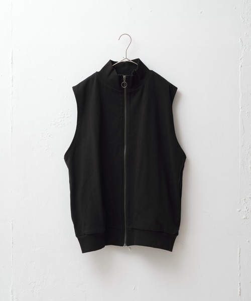 WHIMSIC(ウィムジック)の「【UNISEX/SETUP対応】ヘビーウェイトカットソージップベスト(ベスト・メンズ・チャコールグレー/ブラック・FREE)」の3枚目の写真