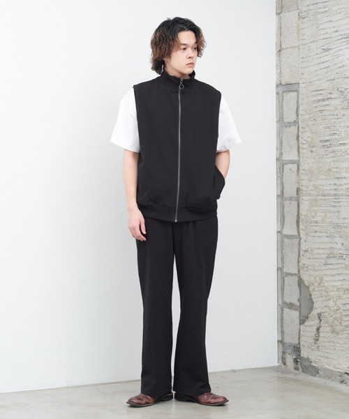 WHIMSIC(ウィムジック)の「【UNISEX/SETUP対応】ヘビーウェイトカットソージップベスト(ベスト・メンズ・チャコールグレー/ブラック・FREE)」の5枚目の写真
