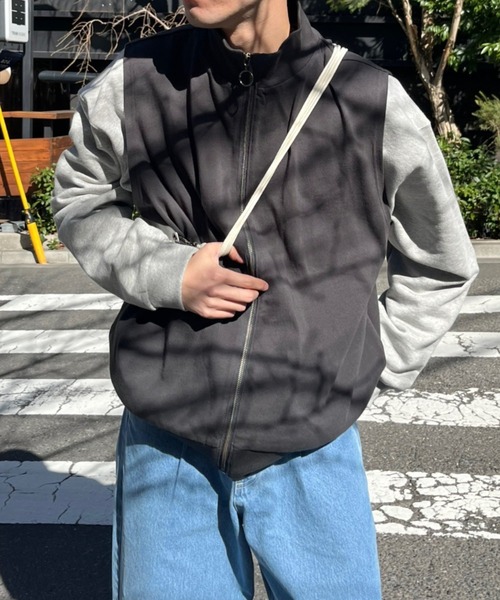 WHIMSIC(ウィムジック)の「【UNISEX/SETUP対応】ヘビーウェイトカットソージップベスト(ベスト・メンズ・チャコールグレー/ブラック・FREE)」の21枚目の写真