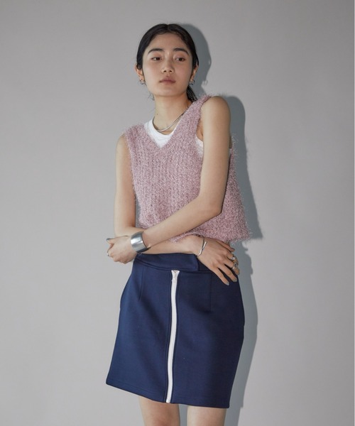 Aunt Marie's（アントマリーズ）の「2WAYシャギーラメニットタンク（タンクトップ・レディース・ブラック/シルバー/ピンク・FREE）」の17枚目の写真