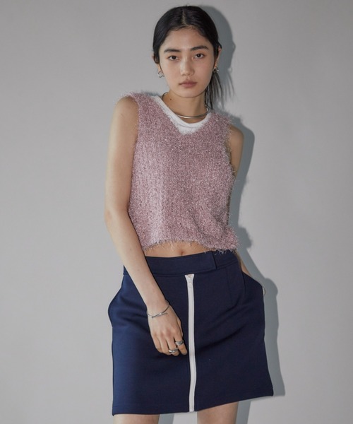 Aunt Marie's（アントマリーズ）の「2WAYシャギーラメニットタンク（タンクトップ・レディース・ブラック/シルバー/ピンク・FREE）」の11枚目の写真