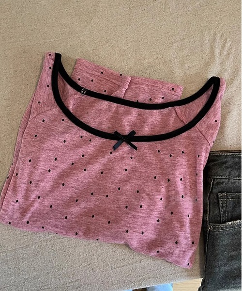 MAISON DE THERESE(メゾン ド テレーズ)の「ドット長袖Tシャツ(Tシャツ/カットソー・レディース・ピンク/ベージュ・S/M)」の5枚目の写真