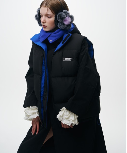 NON TOKYO（ノントーキョー）の「NON TOKYO/ノントーキョー/リバーシブルダウンベスト（ダウンベスト・レディース・ブラック/ブルー/ピンク・1/2）」の16枚目の写真