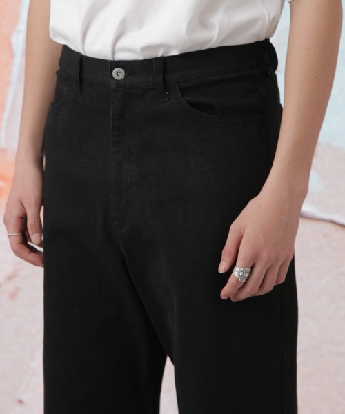 Apo(s)ture(アポスチャー)の「LUCAS-007/デニムアンクルワイドパンツ(デニムパンツ・メンズ・ブラック/ネイビー・XS/XL/L/M/S)」の12枚目の写真