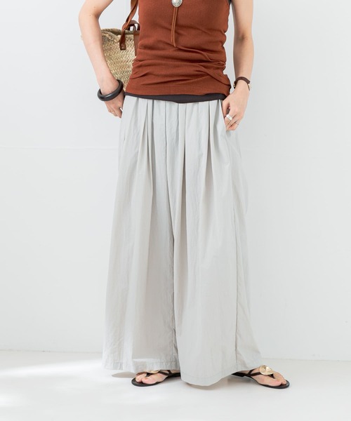 URBAN RESEARCH（アーバンリサーチ）の「『UR TECH』ギャザーワイドパンツ（その他パンツ・レディース・ライトグレー/ブラック/ベージュ系その他/ネイビー・FREE）」の3枚目の写真