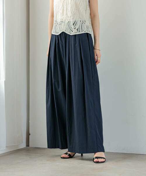 URBAN RESEARCH（アーバンリサーチ）の「『UR TECH』ギャザーワイドパンツ（その他パンツ・レディース・ライトグレー/ブラック/ベージュ系その他/ネイビー・FREE）」の5枚目の写真